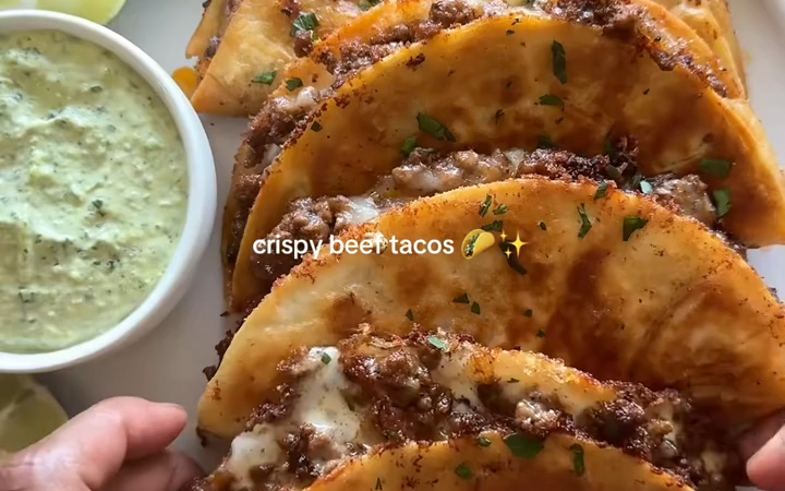 easy pan fried crispy beef tacos